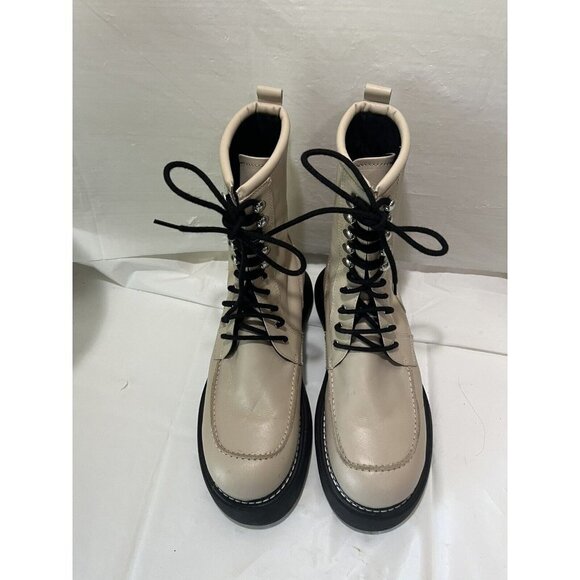 Topshop Ava Women BOOTS Platform Combat Leather size 10.5 $180 - Picture 4 of 12